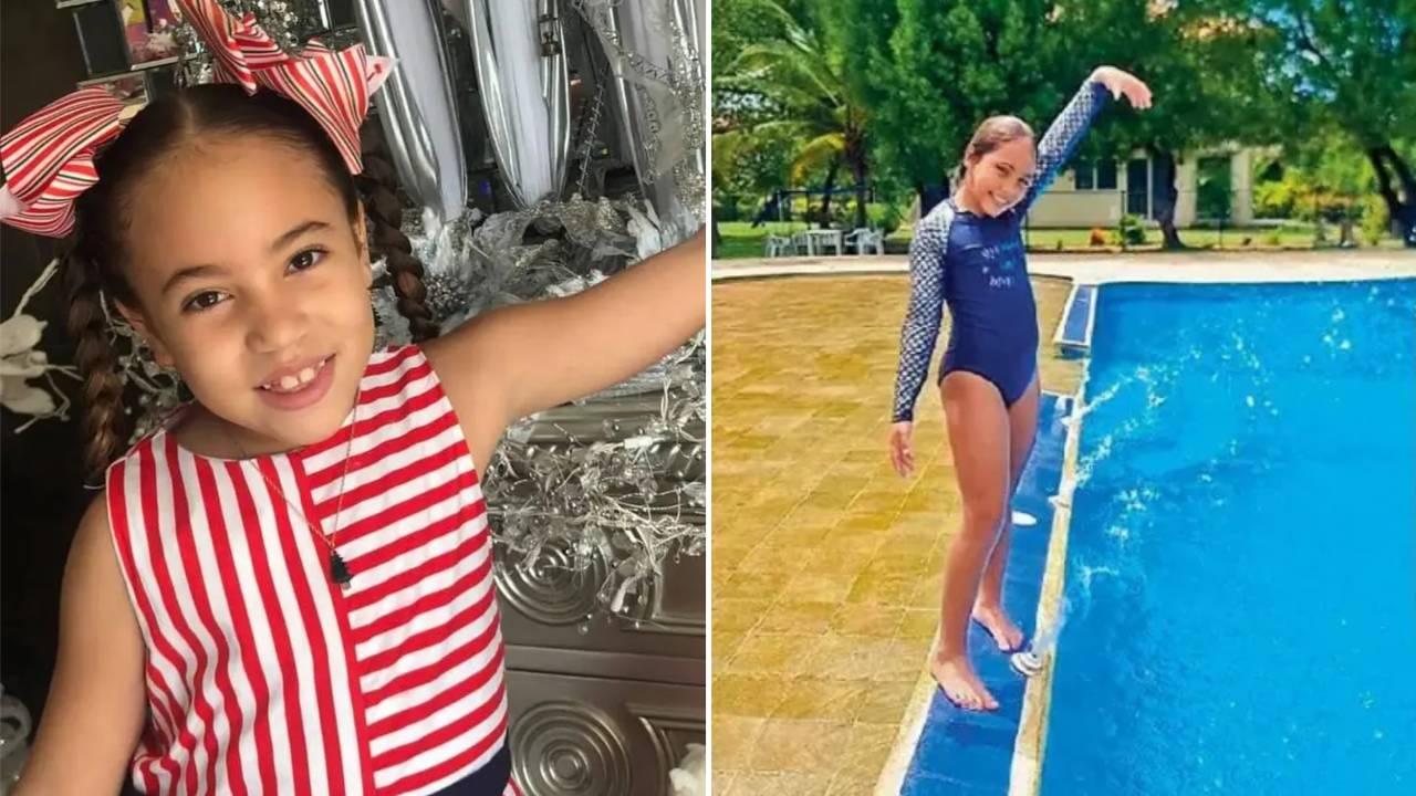 Montagem de duas fotos mostra Stefanía Villamizar González, menina que morreu ao ser infectada por ameba 'comedora de cérebro' após nadar em piscina de hotel